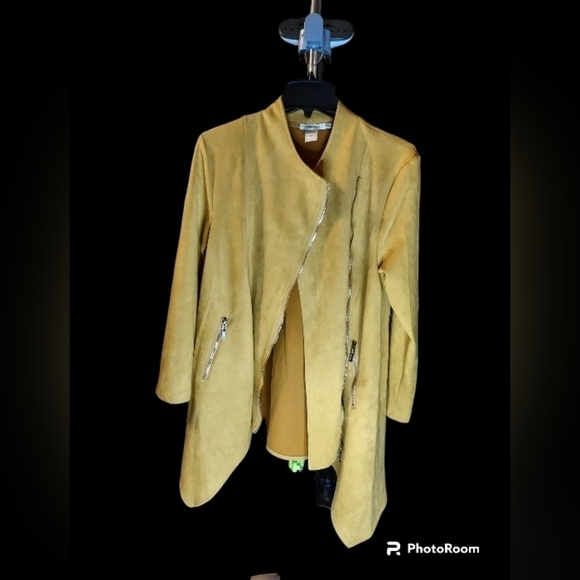 Chic Gold Asymmetrical Women's Jacket - Picture 12 of 16